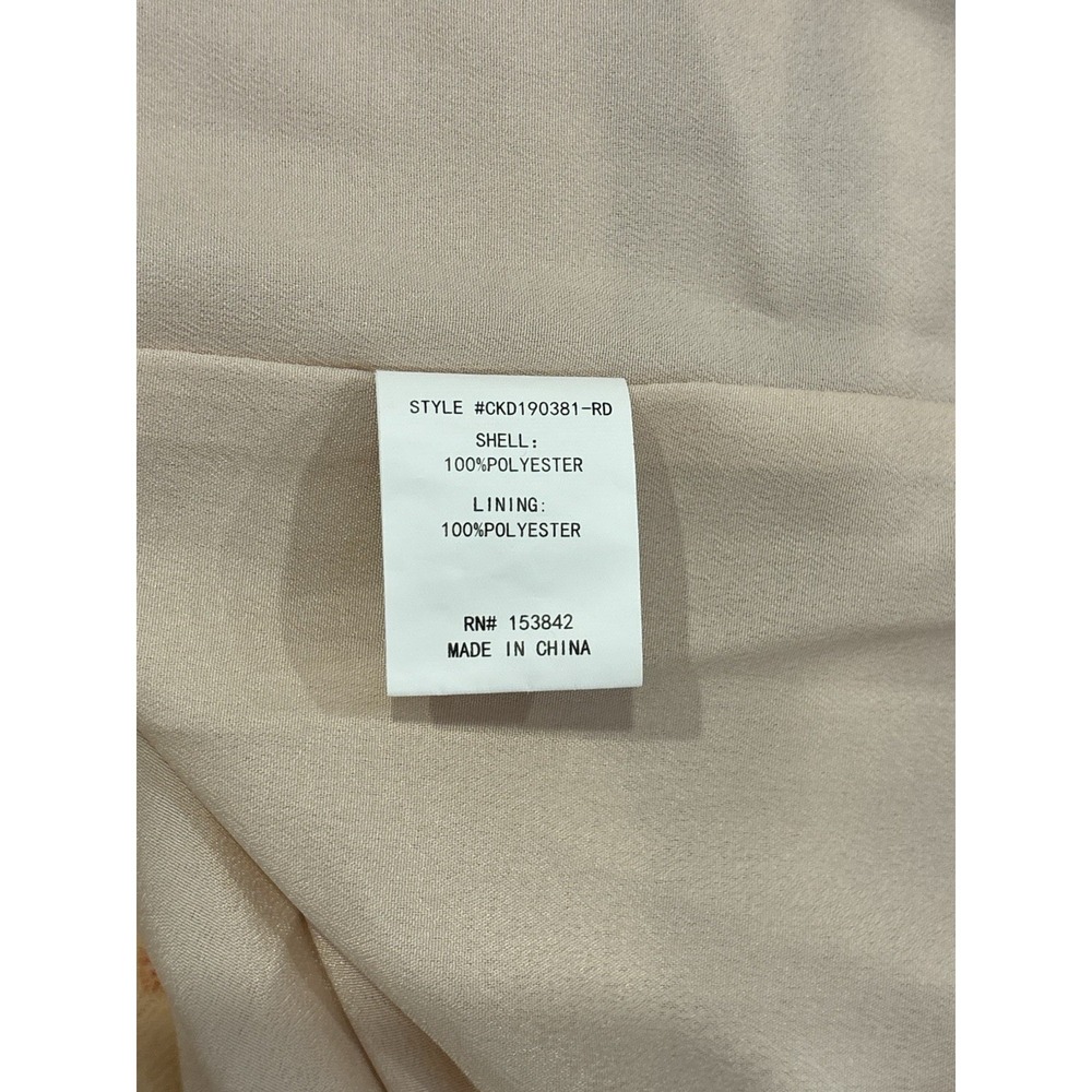 Melloday Women's Large Peach‎ Boho Floral Smocked  Tiered Maxi Dress - Picture 15 of 16